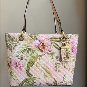 NEW Guess Floral Tote Shoulder Bag